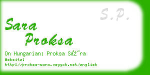 sara proksa business card